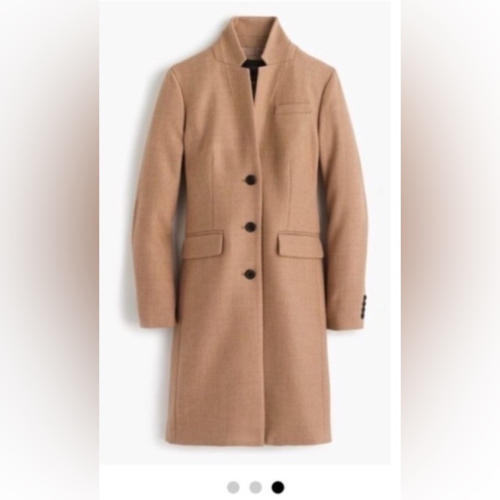 J.Crew Regent coat topcoat in double-serge wool camel tan size 000
